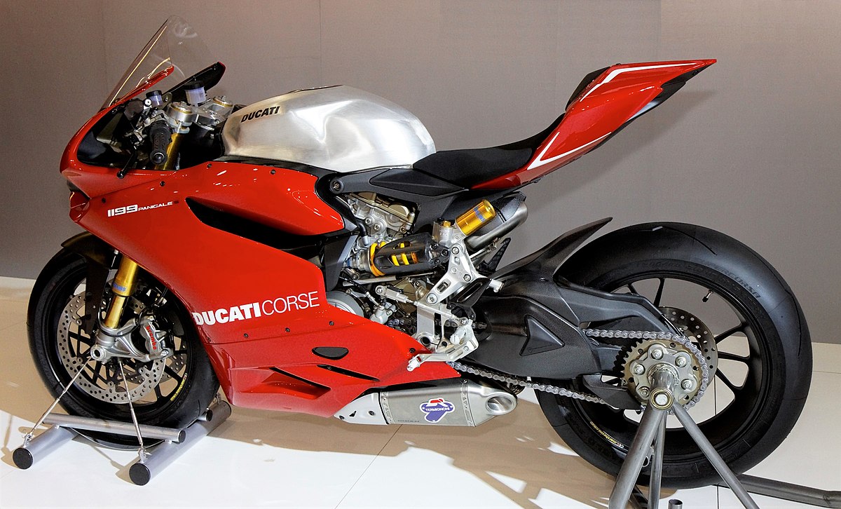 Image of a red Ducati 1199 Pangale S motorcycle